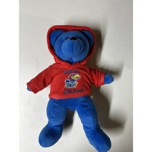 Forever Collectibles 15" Plush Bear w/Kansas University Jayhawks KU Fleece Shirt